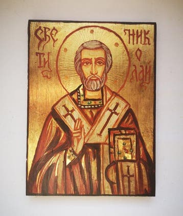 Icoon - Sint-Nicolaas de Wonderdoener - Hout