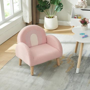 Kinderfauteuil Sorreindi 50x50x45 cm roze [en.casa], Verzenden, Nieuw