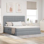 vidaXL Opslag bed met matras Lichtgrijs 160 x 200 cm, Huis en Inrichting, Slaapkamer | Bedden, Verzenden, Nieuw, Stof