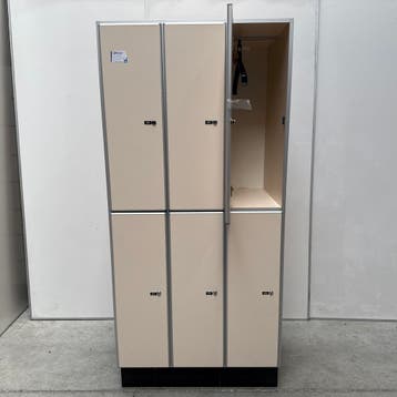6-deurs Aestic houten locker - 197x93x62 cm, Huis en Inrichting, Kasten | Lockerkasten, Ophalen of Verzenden, Nieuw