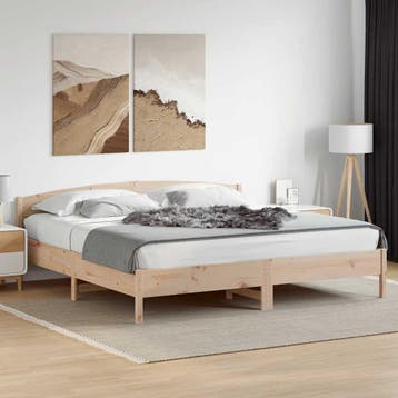 vidaXL Bedframe zonder matras massief grenenhout 180x200 cm, Huis en Inrichting, Eenpersoons, Bruin, Verzenden, Nieuw