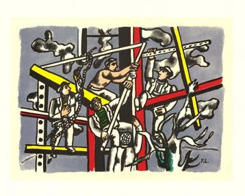 Fernand Léger (1881-1955), daprès - Les constructeurs, Antiek en Kunst