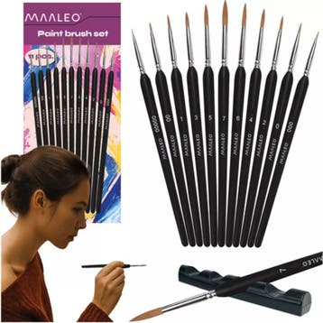 Maaleo Penseelset 11-delig – Perfect voor Fijn Schilderwer, Hobby en Vrije tijd, Schilderen, Ophalen of Verzenden, Nieuw