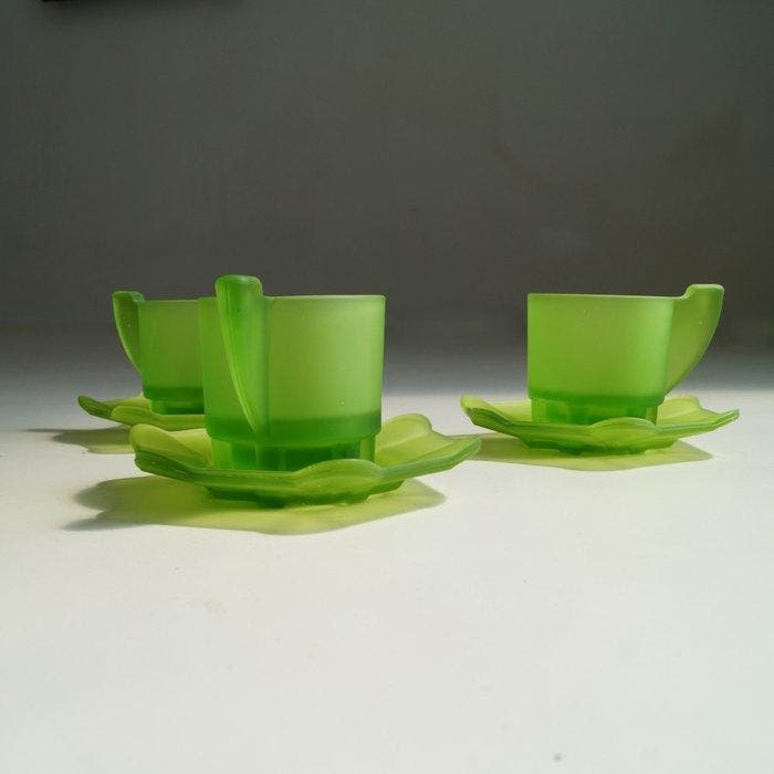 Bas van Beek - Set theekopjes (3) - Glas - Cup and Paste, Antiek en Kunst, Kunst | Designobjecten