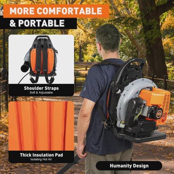 Krachtige Benzine Backpack Bladblazer 63CC 2-Takt - 2.7KW -, Tuin en Terras, Bladblazers, Verzenden, Nieuw