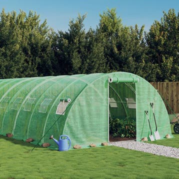 vidaXL Tuinkas met stalen frame 32 m² 8x4x2 m groen, Verzenden, Nieuw