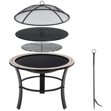 Vuurkorf Fuego Mozaïek Ø 76 cm Rond (Barbecue-Vuurkorf), Verzenden, Nieuw
