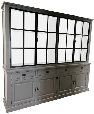 Buffetkast Soest grijs met stalen deuren 250cm, Ophalen of Verzenden, Nieuw