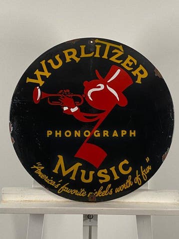 Wurlitzer - Emaille bord - Ø50 cm - Gemaakt van een dikke