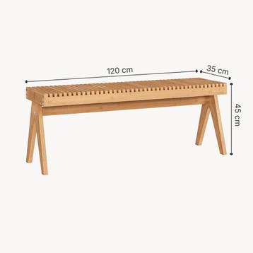 Halbank Lasdarvoo bamboe 120x35x45 cm naturel [en.casa], Verzenden, Nieuw