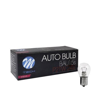 M-Tech - P21W BA15s 24V 21W - Basic -  Per 10 stuks, Verzenden, Nieuw