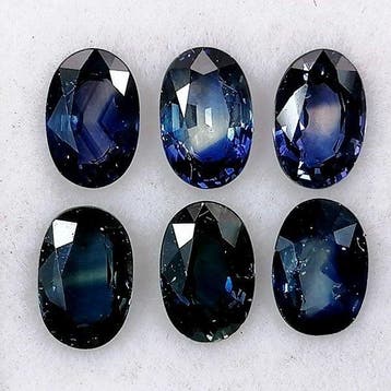6 pcs Saffier - 3.49 ct - Instituto Gemólogico Español (IGE), Sieraden, Tassen en Uiterlijk, Nieuw