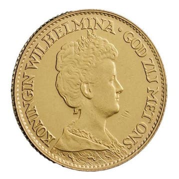 Nederland. 10 Guilder Netherlands 10 Guilder Wilhelmina Gold