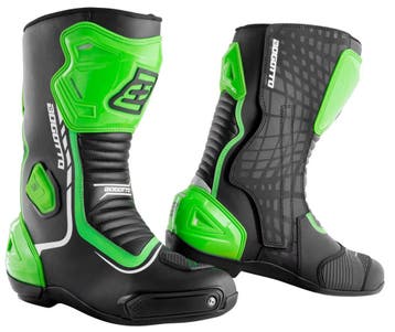 Bogotto Race-X Motorlaarzen Zwart Groen, Motoren, Laarzen, Nieuw met kaartje, Bogotto, Heren