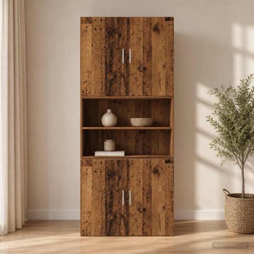 vidaXL Wandkast Oud hout 80 x 42,5 x 64 cm Bewerkt hout, Minder dan 50 cm, Verzenden, Nieuw, Minder dan 100 cm
