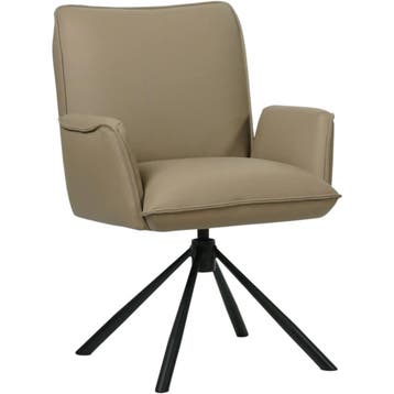 Leren draaibare eetkamerstoel Elite - Hermes Mocca, 60 tot 90 cm, Nieuw, Leer, Ophalen of Verzenden