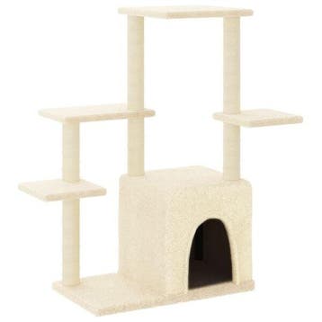 Kattenhuis Creme 97cm | 28% Korting, Dieren en Toebehoren, Ophalen of Verzenden, Nieuw, Krabpaal