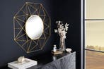 Handgemaakte spiegel DIAMOND L 80cm goud gemaakt van ijzer, Huis en Inrichting, Woonaccessoires | Spiegels, Ophalen of Verzenden