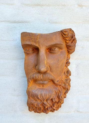 Beeldje - Mythical face - wall art - IJzer