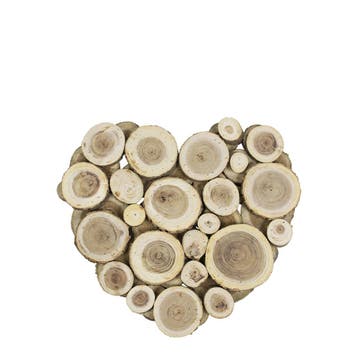 hout mix wanddecoratie hart Klein 30cm, Verzenden, Nieuw