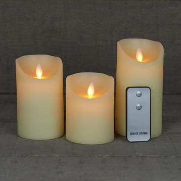 Annas Collection Stompkaarsen - 3x st - ivoor - LED kaarsen, Ophalen of Verzenden, Zo goed als nieuw
