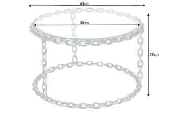 Design salontafel CHAINS 65cm zilver handgemaakt metalen, Ophalen of Verzenden, Nieuw