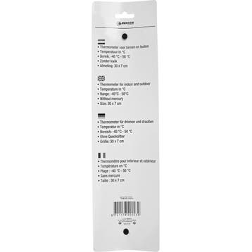 Benson Witte metalen thermometer - 30 cm - Celsius & Fahr..., Ophalen of Verzenden, Nieuw
