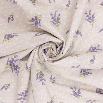 BA268 - Provencaalse Decoratieve Stof - Lavendel en Stippen