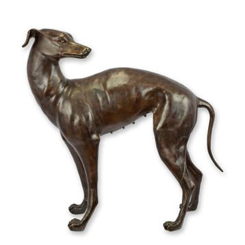 A BRONZE SCULPTURE OF A GREYHOUND (Beeldjes - Decoratie), Verzenden, Nieuw
