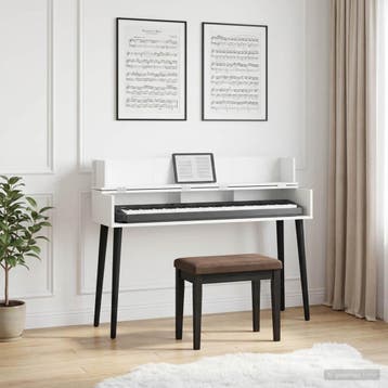 vidaXL studiobureau Wit 152 x 40 x 19,5 cm Bewerkt hout, Muziek en Instrumenten, Keyboards, Verzenden, Nieuw