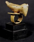 Figuur - Akan bronzen ring op een sokkel - 6,6 cm - Mali