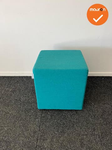 Rohde & Grahl - Poef - met wielen - 47.5x45x45cm - Turquoise, Vergader- of Presentatieruimte, Ophalen of Verzenden, Gebruikt, Stoel