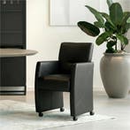 Set van 4 Leren eetkamerstoelen Pleasure - Hermes Nero, Huis en Inrichting, Stoelen, Ophalen of Verzenden, Nieuw, Leer