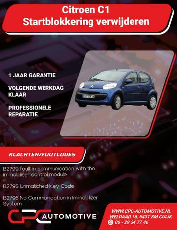 Startonderbreker startblokkering verwijderen Citroën C1, Nieuw, Citroën