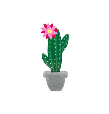 Houten Cactus Decoratie Met Cement Imitatie Voet (20cm), Ophalen of Verzenden, Nieuw