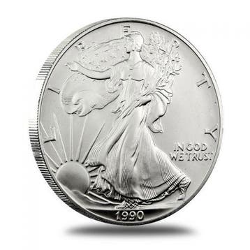 American Eagle 1 oz 1990 (5.840.110 oplage), Verzenden, Midden-Amerika, Losse munt, Zilver