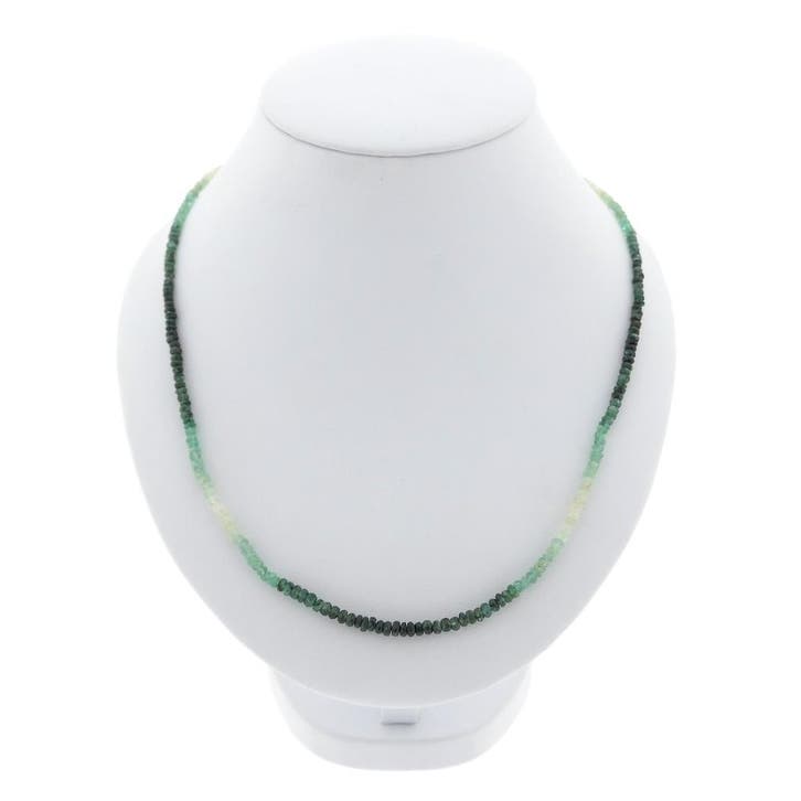 9 karaat smaragd kralenketting, Sieraden, Tassen en Uiterlijk, Kettingen, Overige kleuren, Gebruikt, Met edelsteen, Goud, Ophalen of Verzenden