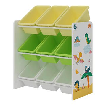 [en.casa] Kinderrek Muxía speelgoedkast 60x62x26,5 cm dinosa, Verzenden, Nieuw