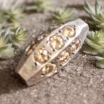 1 x 925 Sterling zilveren kraal met Citrine 20 x 8mm gat..., Ophalen of Verzenden, Nieuw, Kraal