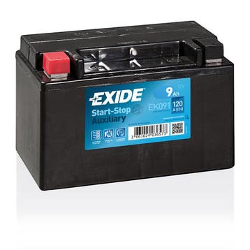 Exide Auxiliary accu | EK091 | 12V 9Ah, Auto-onderdelen, Accu's en Toebehoren, Ophalen of Verzenden, Nieuw