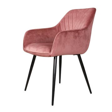 DS4U - Gaby eetkamerstoel - Set van 6 - Roze - Velvet -, Ophalen of Verzenden, Nieuw
