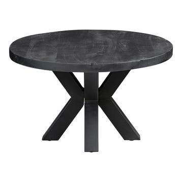 Salontafel Mangohout Tara Rond 90 Zwart, Huis en Inrichting, Verzenden, Rond, Nieuw, Industriële meubels