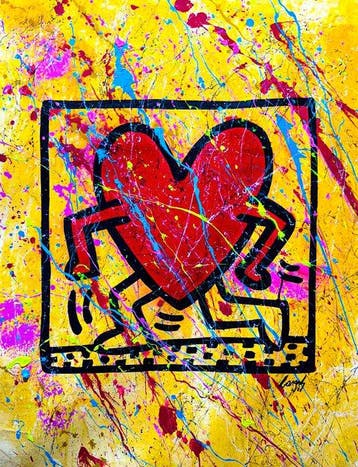 Gongas (XX-XXI) - vs Keith Haring - Running Heart