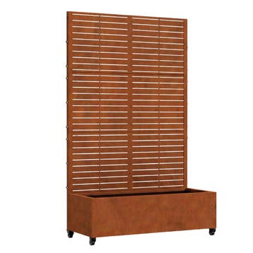 Plantenbak met privacyscherm Nodepp 190x120x38 cm patina cas, Verzenden, Nieuw