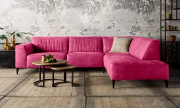 Hoekbank Aspen - hoekbanken - Roze, Nieuw, 150 cm of meer, Leer, 250 tot 300 cm
