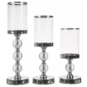 Ruhhy Glamour Kaarsenhouder Set - 3 Maten - Kristal Versi..., Tuin en Terras, Ophalen of Verzenden, Nieuw