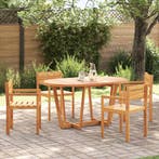 vidaXL 5-delige tuinset van massief acaciahout, Verzenden, Nieuw, Hardhout, Tuinset