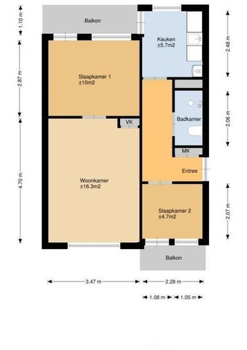 Te Huur 2 Kamer Appartement Noordendijk In Dordrecht, Dordrecht, Direct bij eigenaar, Appartement, Zuid-Holland