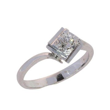 Ring - 18 karaat Witgoud - Diamant - Vintage NOS uit de, Nieuw