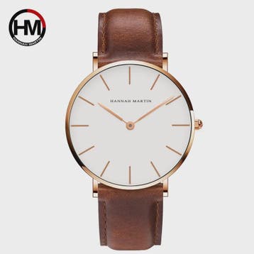 Hannah Martin Herenhorloge - Japan Quartz, Waterdicht, Bruin, Verzenden, Nieuw